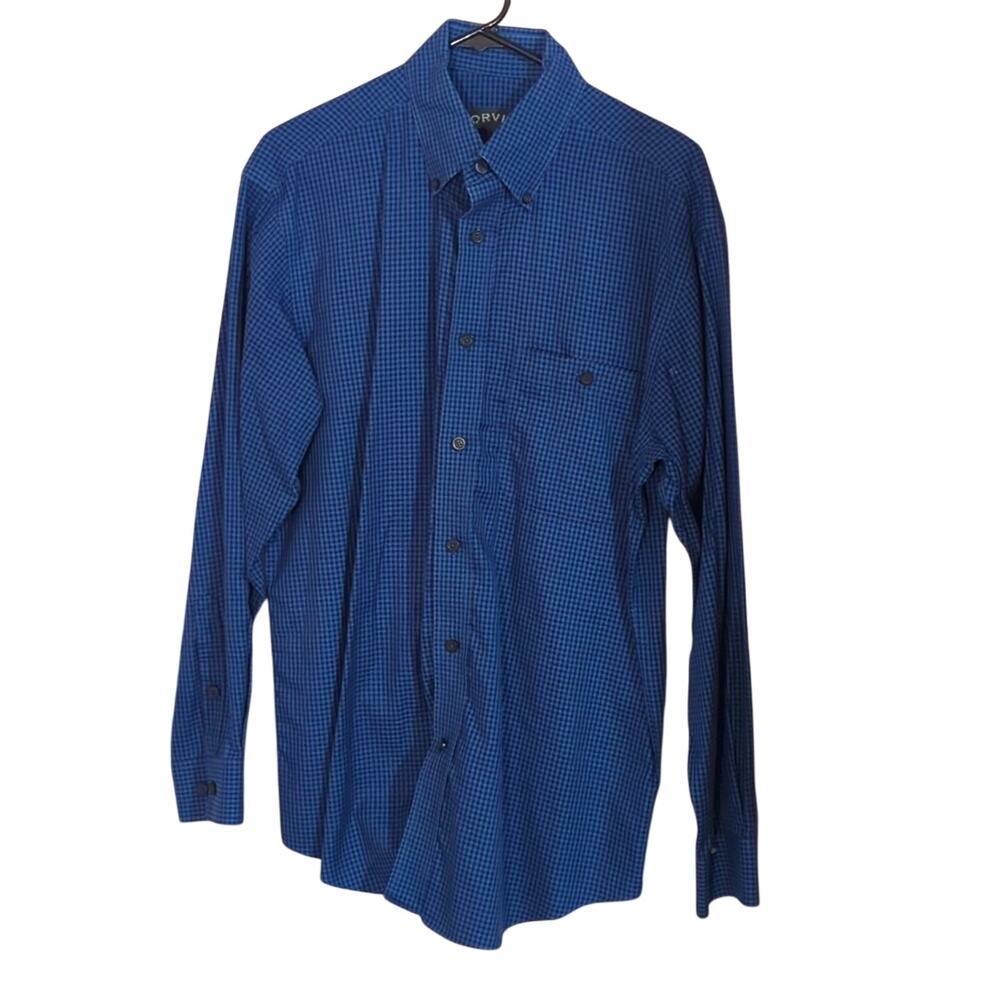 Orvis Blue Check 100% Cotton Pocket Button Down Shirt Men's Size M